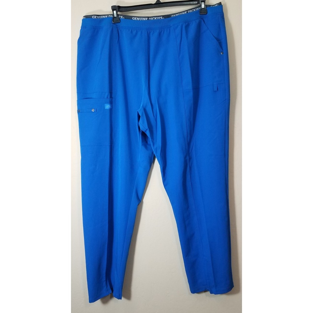 Dickies High Waisted Pull-On Scrub Pants Women size 3XL Royal Blue Stretch‎ NEW